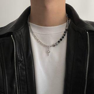 Star Pendant Bead Stainless Steel Choker