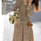Long-sleeve Floral Midi A-line Dress (various Designs)