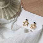 Star Drop Earring / Clip-on Earring 1 Pair - Gold & Blue - One Size