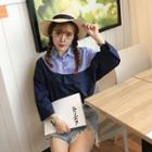 3/4-sleeve Stripe-panel Blouse