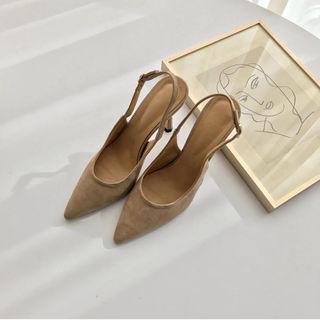Faux-suede Sling-back Stilettos