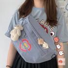 Heart Print Waist Bag / Bag Charm / Set