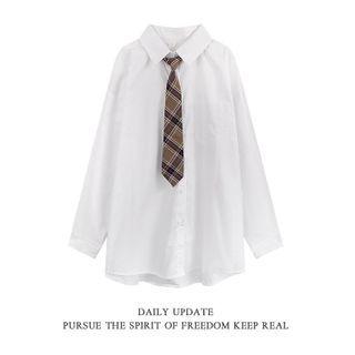 Set: Plain Shirt + Necktie