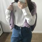 Bear Embroidered Long-sleeve T-shirt