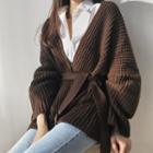 Belted Loose-fit Knit Cardigan