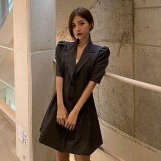 Puff-sleeve Mini A-line Blazer Dress