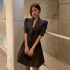 Puff-sleeve Mini A-line Blazer Dress