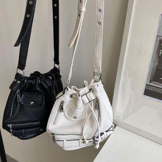 Zipped Drawcord Bucket Bag