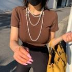 Set Of 2: Short-sleeve Napped T-shirt