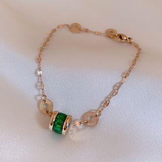 Rhinestone Alloy Bracelet Bracelet - Green - One Size