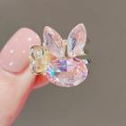 Rabbit Faux Crystal Hair Clamp Ly1406 - Pink & Gold - One Size