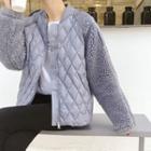 Fleece Panel Quilted Zip Jacket