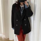 Plain Woolen Jacket Black - One Size