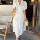 Lapel Short-sleeve Shirtdress