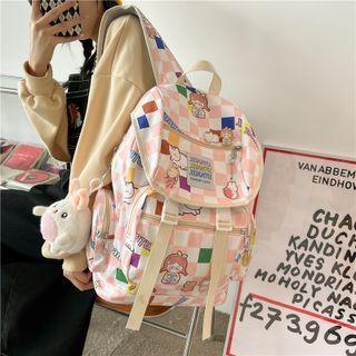 Checkered Backpack / Bag Charm / Badge / Set
