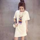 Rabbit Printed Short-sleeve T-shirt Dress