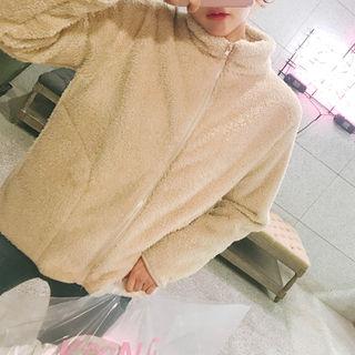 Stand-collar Zip-up Fleece Jacket