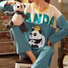 Loungewear Set : Panda Print Top + Pants