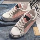 Fishnet Panel Lace Up Sneakers