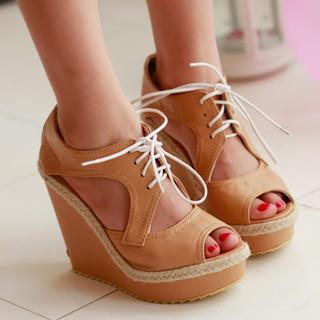 Lace-up Wedge Sandals