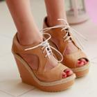 Lace-up Wedge Sandals