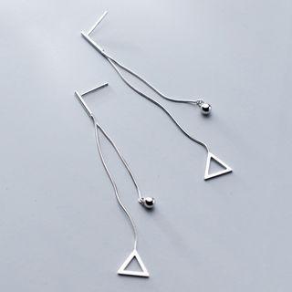 925 Sterling Silver Triangle Bead Fringed Earring