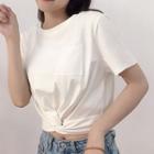 Short-sleeve Twisted Crop T-shirt