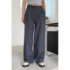Belted Invert-pleated Wide-leg Pants