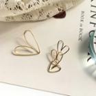 Non-matching Alloy Heart Earring 1 Pair - Earrings - S925 Silver - Love Heart - One Size