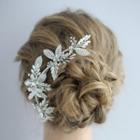 Rhinestone Branches Hair Clip Silver - One Size