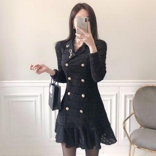 Ruffled Tweed Blazer Minidress