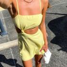 Spaghetti Strap Cut Out A-line Dress