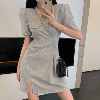 Short-sleeve Side-slit Mini T-shirt Dress