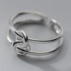 Interlocking Hoop Sterling Silver Open Ring S925 Silver - Silver - One Size