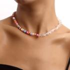 Faux Crystal Soft Clay Choker Silver - One Size