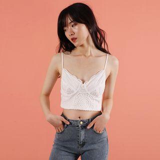 Eyelet Lace Crop Camisole Top