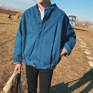 Batwing-sleeve Loose-fit Denim Jacket