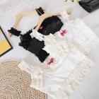 Bow Cropped Suspender Top