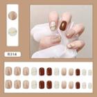 Gradient Faux Nail Tips R314 - Wine Red & Light Coffee - One Size