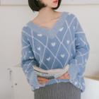Heart V-neck Sweater