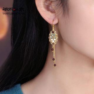 Retro Gemstone Fringed Earring