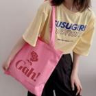 Print Canvas Tote Bag Rose Pink - One Size