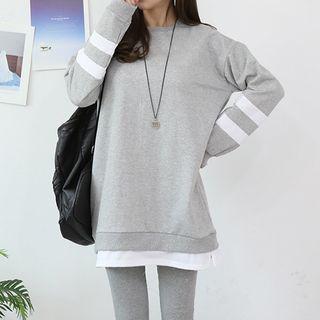 Round-neck Layered-detail Pullover