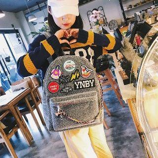 Applique Velvet Backpack