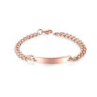 Simple And Fashion Plated Rose Gold Geometric Rectangular 316l Stainless Steel Bracelet For Men Rose Gold - One Size
