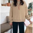 Long-sleeve Contrasted Sweatshirt