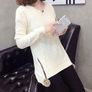 Zip Slit Sweater