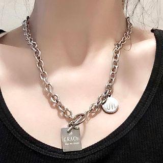 Lettering Chain Necklace 0475a - Grace - One Size