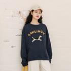Dog Embroidered Pullover Navy Blue - One Size
