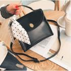 Dotted Bow Faux Leather Crossbody Bag